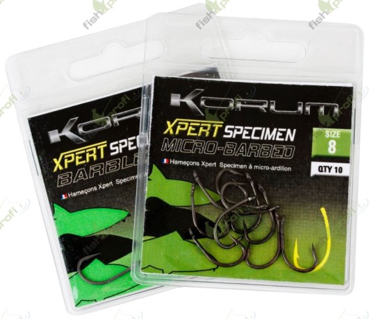 Крючки карповые Korum XPERT SPECIMEN BARBLESS HOOKS безбородые №6
