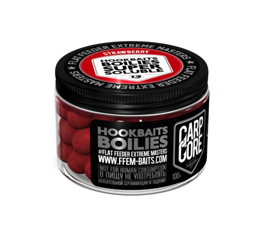 FFEM Super Soluble Boilies Strawberry - Растворимые (Пылящие) насадочные бойлы  13mm
