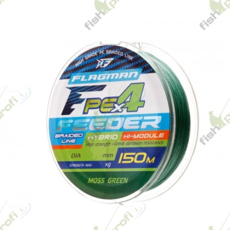 Шнур Flagman PE Hybrid F4 Feeder 150м Moss Green 0,14мм 7кг