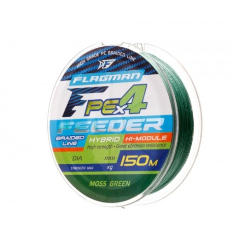 Шнур Flagman PE Hybrid F4 Feeder 150м Moss Green 0,14мм 7кг
