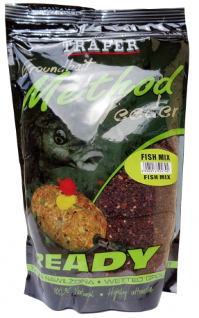 Прикормка Метод фидер Готовая Рыбный Микс TRAPER Method Feeder Ready Fish Mix 750гр
