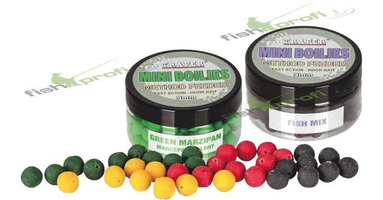 Бойлы 9 мм 50гр Метод Клубника Traper (ТРАПЕР) Method Boilies Strawberry