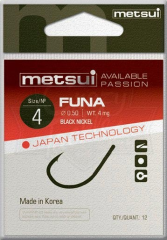 Крючки metsui FUNA, цвет bln, размер № 04, (1 уп - 12 шт)