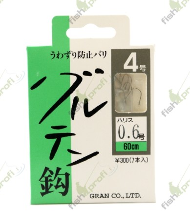 Поводок «Varivas» серии Glyuten для ловли способом «Herabuna» №5, 60 см, 0,128 мм