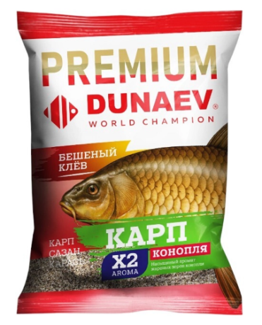 Прикормка "DUNAEV-PREMIUM" 1кг Карп-Сазан Конопля
