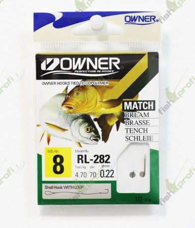 Крючок с повод.OWNER RL-282 №08 MATCH