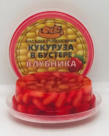Насадка рыболовная Кукуруза в бустере 50 мл. Клубника