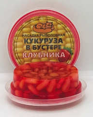 Насадка рыболовная Кукуруза в бустере 50 мл. Клубника