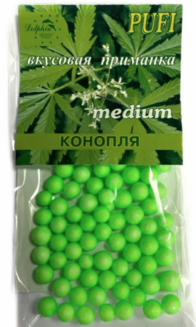 PUFI вкусовая приманка пенопласт medium конопля