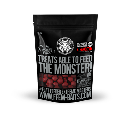 FFEM Soluble Boilies Strawberry - Растворимые прикормочные бойлы (Клубника) 22мм/1кг.