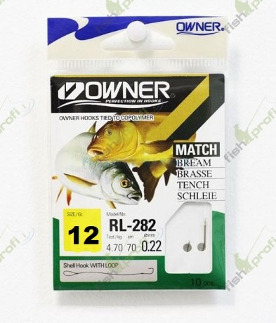 Крючок с повод.OWNER RL-282 №12 MATCH