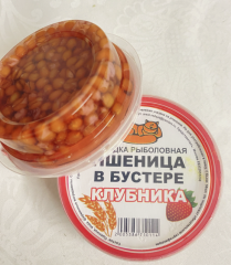 Насадка рыболовная Пшеница в бустере 50 мл. Клубника