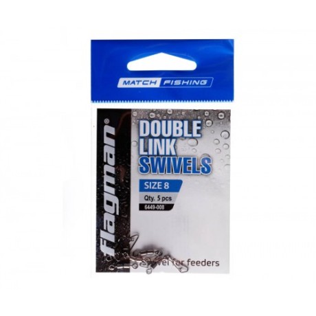 FLAGMAN Вертлюжок фидерный двойной Double Link Swivels №8 5шт