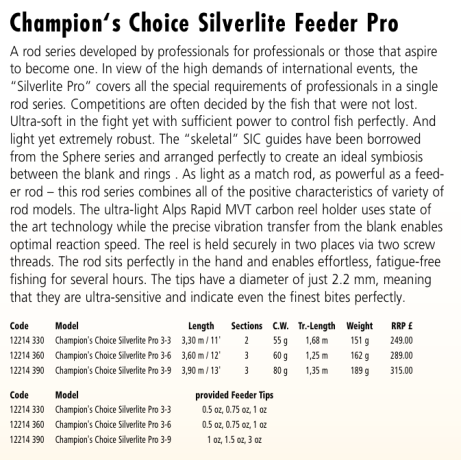 Удилище фидерное 3,60м CHAMPION CHOICE 12' 60gr Browning