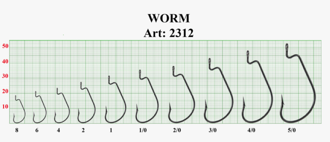 Крючок "Сезон Рыбалки" офсет WORM №1, покрытие BN 4шт
