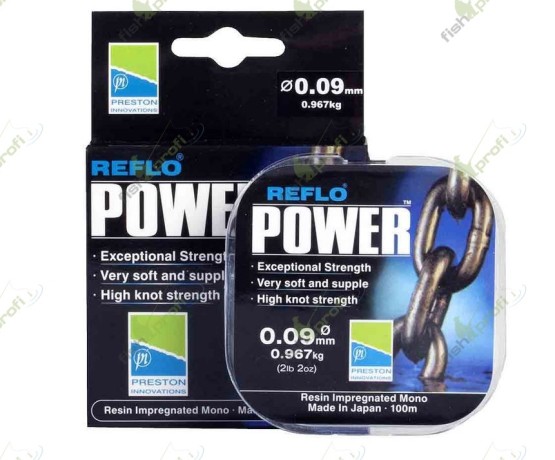 Леска рыболовная Preston REFLO POWERLINE 0,09мм 100м