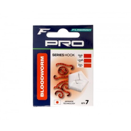 Готовый поводок Flagman Pro Bloodworm Hooks №18 7шт