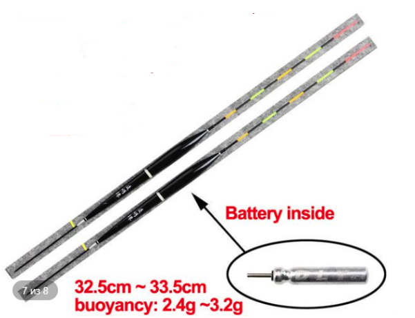 Поплавок светящийся чёрный DYAN ZIFU PIAO 36см  (батарейка в комплекте)