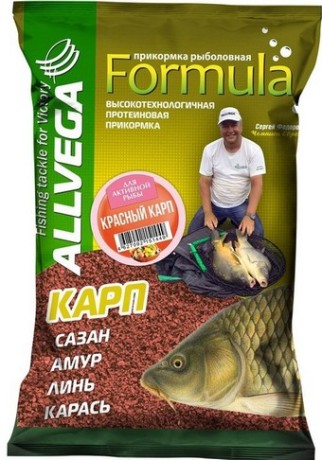 Прикормка ALLVEGA "Formula Red Carp" 0,9кг (КРАСНЫЙ КАРП) Для активной рыбы.