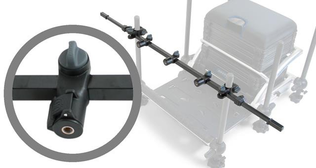 Крепление на платформу для садков и аксессуаров Preston OFFBOX PRO - PRO TOOL BAR 3 гнезда