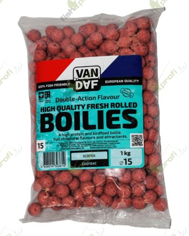 Бойлы VAN DAF Скопекс, розовый, 15 мм. 1 кг.