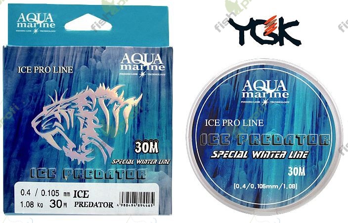 Леска рыболовная  YGK "ICE PREDATOR" 0,6 (0,128 мм. 1,59 кг.)  30 м. Зима