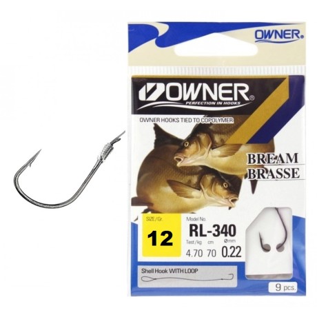 Крючок с повод.OWNER RL-340 №12 Bream