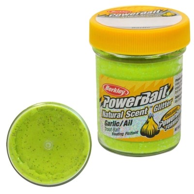 Паста форелевая Berkley Powerbait зеленая чеснок, 50 гр.