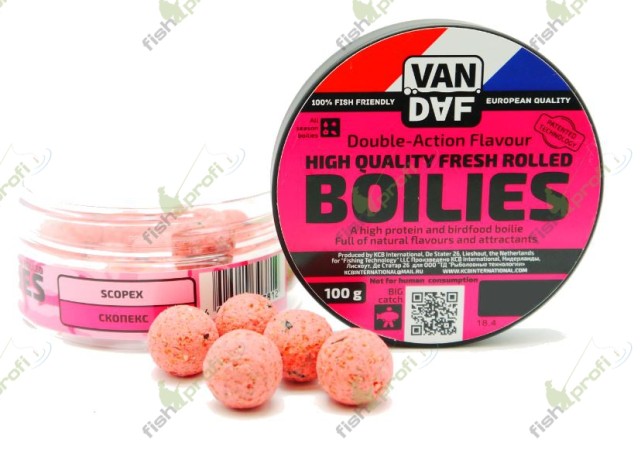 Бойлы VAN DAF Скопекс, 18 мм. розовый, 100 г.