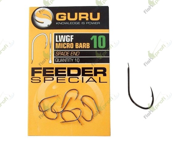 Крючок Guru LWGF Feeder Special Barbed №10 с микробородкой