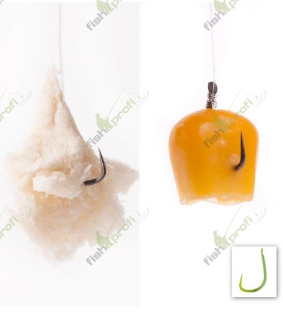 Готовый поводок KORUM BARBLESS HOOKS TO NYLON - SWEETCORN/BREAD Кукуруза/Хлеб № 16