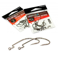 Крючки metsui OFFSET WORM цвет bln, размер № 2/0, (в уп. 6 шт.)