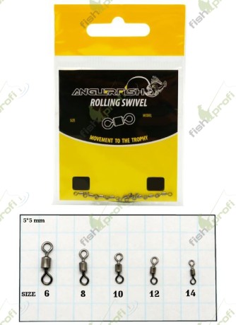 Вертлюжок Anglerfish Swiwel №12 тест - 9 кг. (1 уп.-10 шт.)