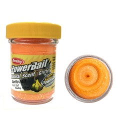Паста форелевая Berkley Powerbait флуорисцентно-оранжевая чеснок, 50 гр.