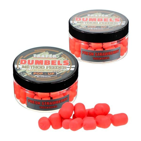 Дамбелсы Поп-ап насадочные Трапер Клубника Dumbels Pop-Up Method Feeder Strawberry Traper 8-10мм 30гр.