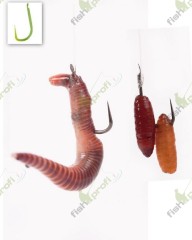 Готовый поводок KORUM BARBLESS HOOKS TO NYLON - WORM/CASTER Мотыль/Кастер № 16