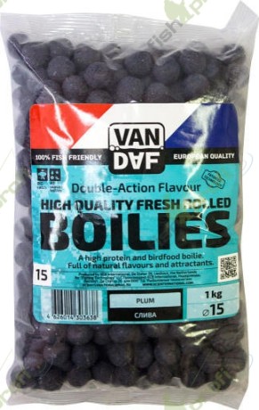 Бойлы VAN DAF Слива, фиолетовый, 15 мм. 1 кг.