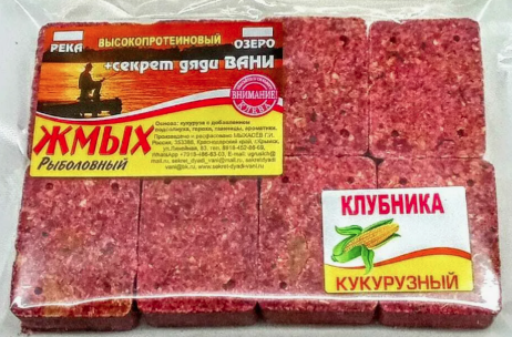 Макуха, жмых кукурузный Секрет дяди Вани уп.8шт  Клубника красн.