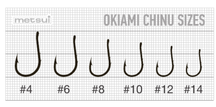 Крючки metsui OKIAMI CHINU, цвет bln, размер № 12 (1 уп - 10 шт)