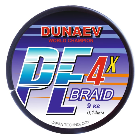 Шнур DUNAEV BRAID PE X4 150m 0.14мм