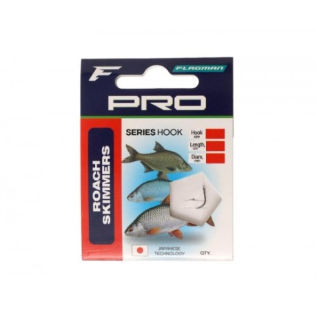Готовый поводок Flagman Pro Roach Skimmers Hooks №14 7шт