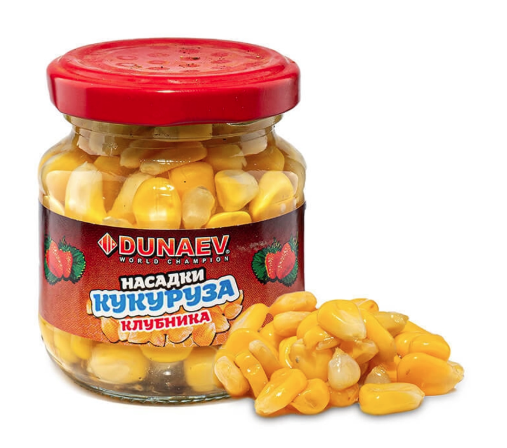 Насадка "Дунаев Кукуруза жёлтая" стеклобанка 100мл Клубника