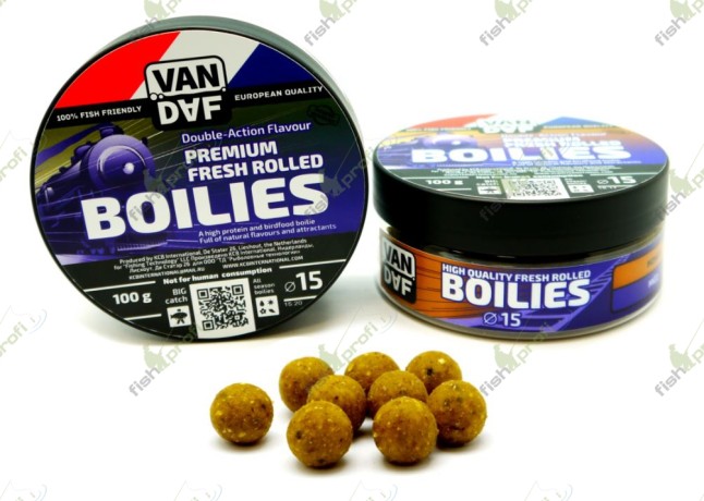 Насадочные бойлы VAN DAF PREMIUM Ананас, желтый, 15 мм. 100 г.