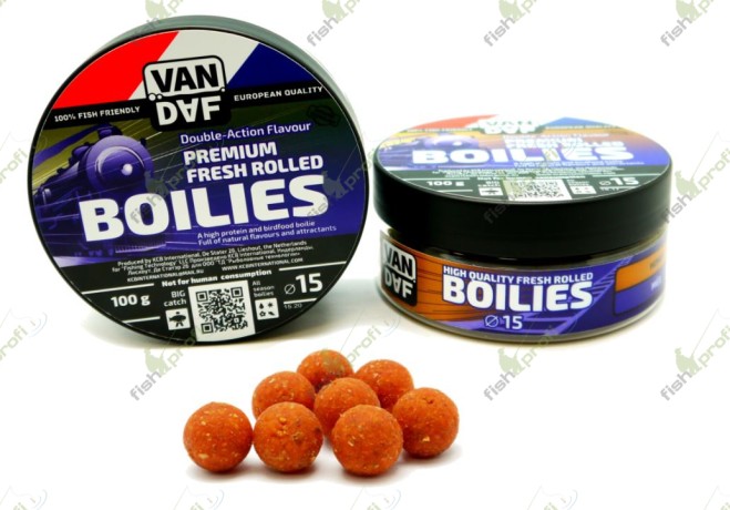 Насадочные бойлы VAN DAF PREMIUM Груша - кислица,оранжевый, 15 мм.100 г.
