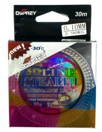 Леска флюорокарбоновая OSPREY 3D Lane STEALH 30 m, 0.10 mm