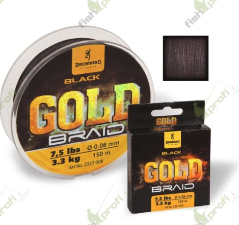 Плетеный шнур Black Magic® Gold Braid Browning 150 м 0.12mm