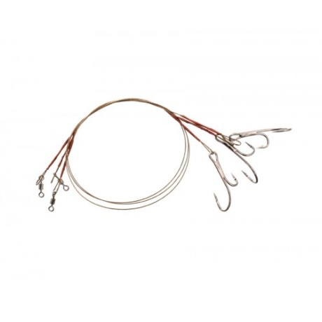 Поводок Flagman с двойником №2 7 вол 10кг 25см 3шт