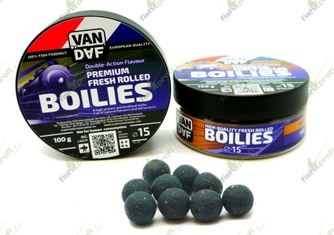 Насадочные бойлы VAN DAF PREMIUM Кальмар - осьминог, фиолетовый, 15 мм. 100 г.