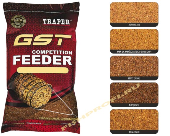 Прикормка GST Компетишэн Фидер Плотва TRAPER GST Competition Feeder Roach 1кг