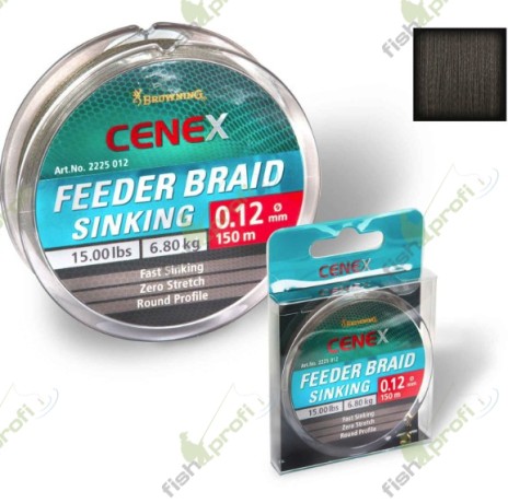 Плетёный шнур Cenex Feeder Braid, Sinking Browning 150 м 0.08mm